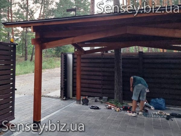 Дерев'яний навіс для авто — изображение 8
